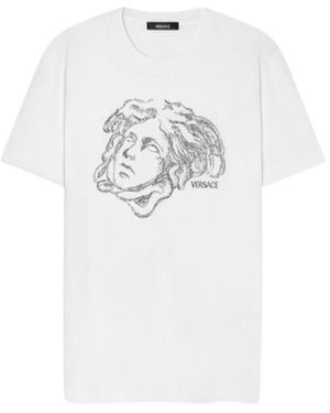 Versace Embellished Crewneck T-Shirt - White