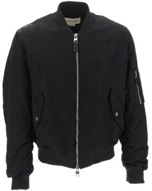 McQueen Ollies Zipped Bomber Jacket - Black