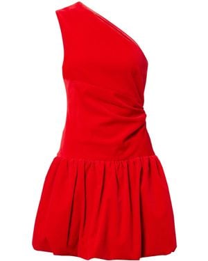 Patou One-Shoulder Cotton Minidress - Red