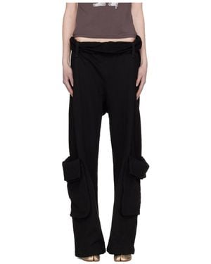 OPEN YY Rolled Waist Cargo Pants - Black