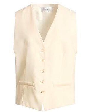 Max Mara Minimalist Wool Waistcoat - Natural