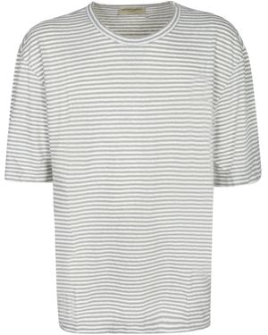 Officine Generale Officine Générale Striped Crew-Neck T-Shirt - Grey