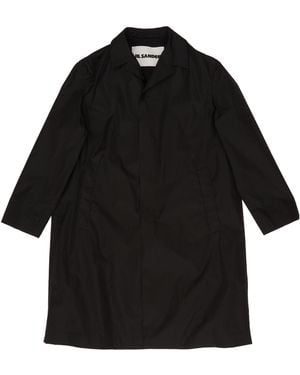 Jil Sander Single-Breasted Long-Sleeved Overcoat - Black