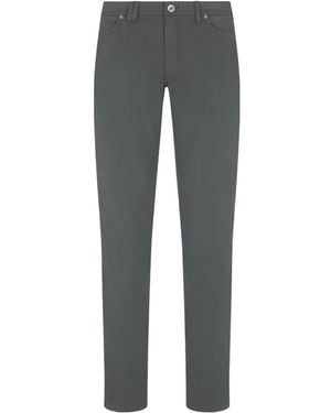 Brioni Essential Petroleum Stretch Cotton Meribel Fitted Jeans - Grey