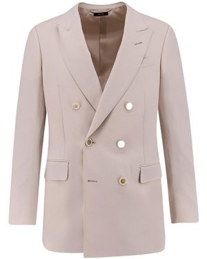 Tom Ford Double-Breasted Peak-Lapel Blazer - Multicolour