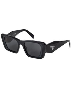 Prada Thick-Rimmed Rectangular Frame Sunglasses - White