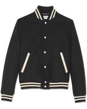 Saint Laurent Teddy Varsity Jacket - Black