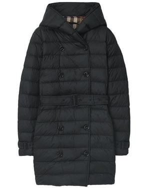 Burberry Short Nylon Hooded Puffer Coat - Black