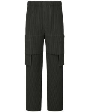 Homme Plissé Issey Miyake Homme Plissé Issey Miyake Straight-Leg Cargo Pants - Black