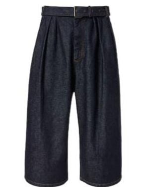 Dries Van Noten Belted Denim Bermuda Shorts - Blue