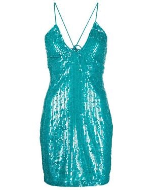 P.A.R.O.S.H. Sequined Mini Dress - Blue