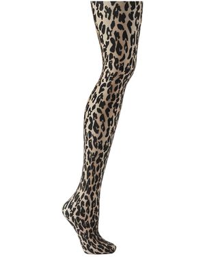 Wolford Josey 20 Denier Leopard-Print Tights - Metallic