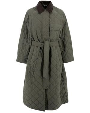 Weekend by Maxmara Long Quilted Coat - Gray