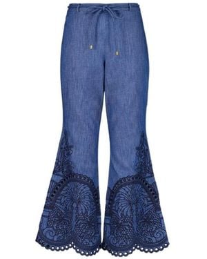 Zimmermann Embroidered Flared Jeans - Blue