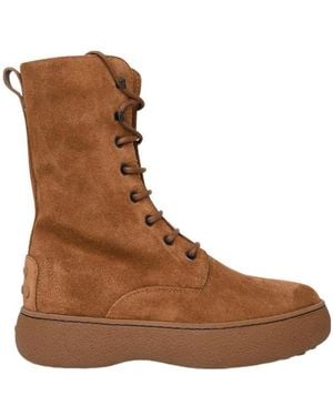 Tod's W.G. Lace-Up Ankle Boots - Brown
