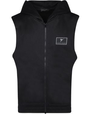 Giuseppe Zanotti Zipped Hooded Gilet - Black