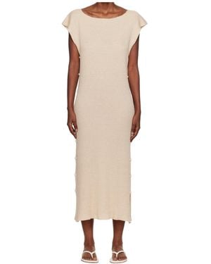 Baserange Boat Neck Knit Dress - Natural