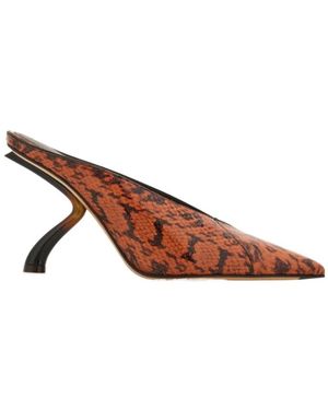 Ferragamo S-Shaped Heel Mule - Brown