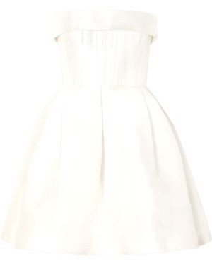 Alex Perry Elyse Strapless Silk-Faille Mini Dress - White