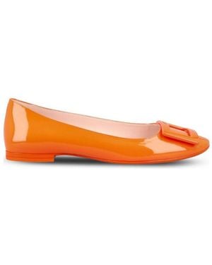 Roger Vivier Logo Embossed Flat Shoes - Orange