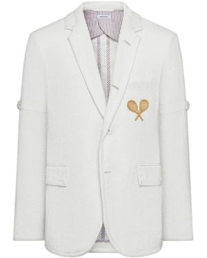 Thom Browne Embroidered Blazer - White