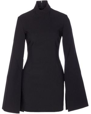 Solace London London Laurel Flared-Sleeve Mini Dress - Black