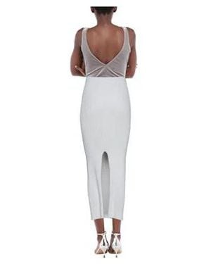 MM6 by Maison Margiela Vertical Rib Knit Midi Skirt - White
