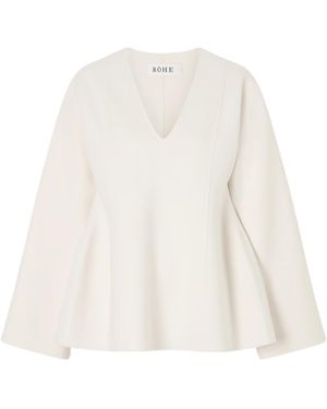 Rohe Misot Draped Single-Sleeved Cape - White