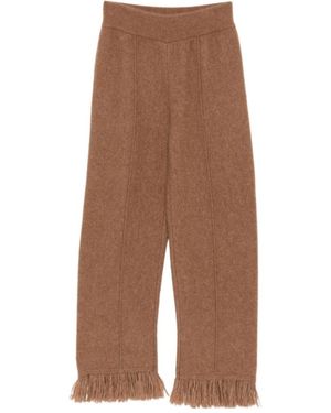 Alanui Fringed Knitted Trousers - Brown