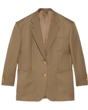 Gucci Single-Breasted Blazer - Brown