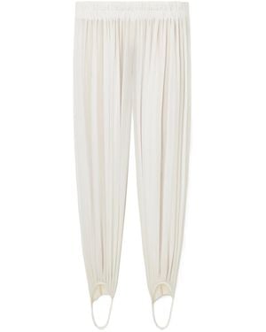 Alaïa Shirred Stretch-Silk Georgette Tapered Trousers - White