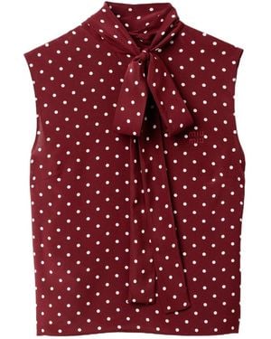 Miu Miu Crepe De Chine Top - Red