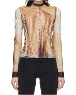 KNWLS Halcyon Printed Mesh Top - Blue