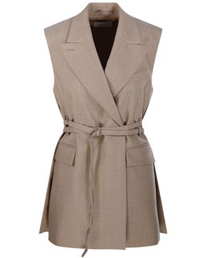 Sportmax Ciurma Belted Gilet - Brown