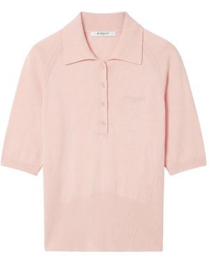 Givenchy Knit Cropped Polo Top - Pink