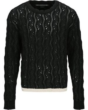 ANDERSSON BELL Wavy Knit Sweater - Black