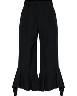 Comme des Garçons Ruffled-Hem Trousers - Black