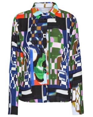 Henrik Vibskov Long Sleeve Printed Shirt - Blue