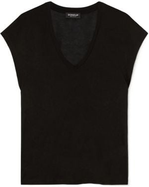 Dondup V-Neck Cotton T-Shirt - Black