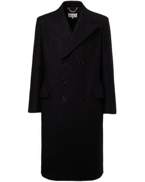 Dries Van Noten Floral Double-Breasted Wool Coat - Black