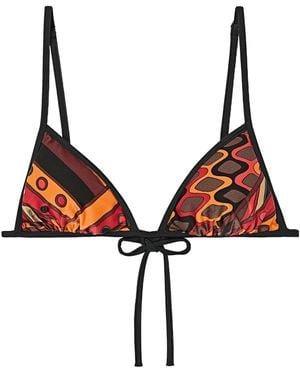 PUCCI Pucci Vivara Triangle Bikini Top Beachwear - Brown