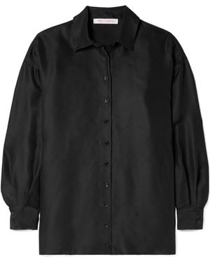 Carolina Herrera Loose-Fitting Silk Shirt - Black