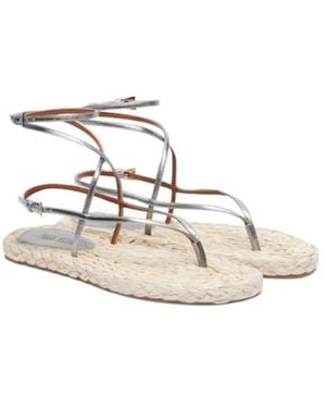 Paris Texas Hydra Metallic Leather And Raffia Sandals