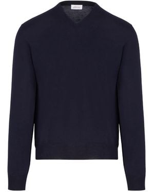 Brioni V-Neck Jumper - Blue
