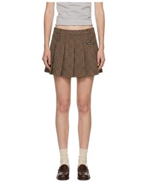 Marissa Chiara Plaid Skirt - Brown