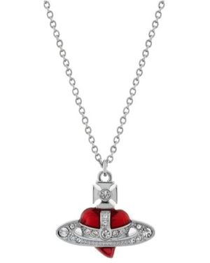 Vivienne Westwood Logo Pendant Embellished Necklace - White