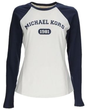 MICHAEL Michael Kors Graphic Logo Baseball T-Shirt - Blue