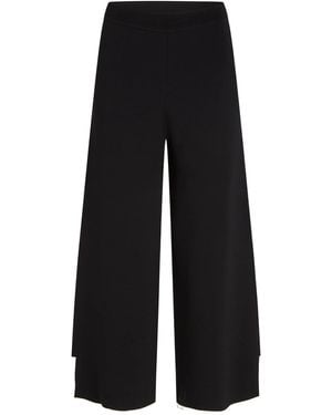 KARL LAGERFELD Contrast-Piping Palazzo-Pant - Black