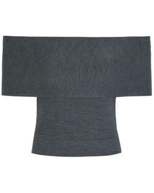 Jonathan Simkhai Callahan Off-The-Shoulder Wool Top - Gray