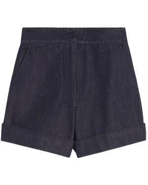 Max Mara Mxmcalca Denim Effect Cuffed Shorts - Blue